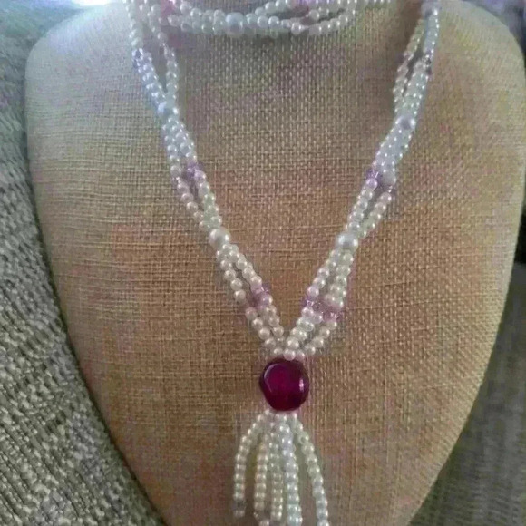 Beaded pearl  necklace - Picture 2 of 5